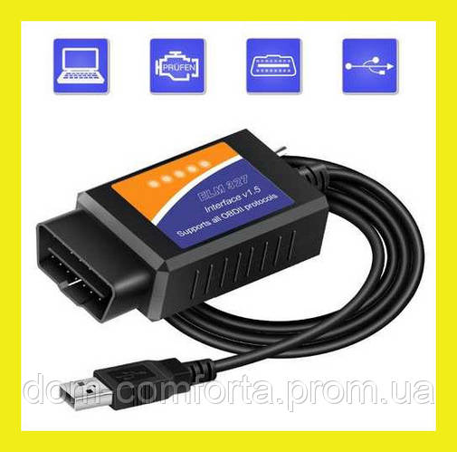 USB автосканер obd2 Elm327 v1 5, діагностичний сканер для авто, елм327 ...