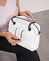 Біла жіноча сумка WeLassie саквояж з довгими ручками, Модна стильна літня сумочка білого кольору на плече, фото 5