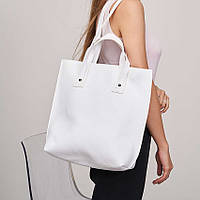 Белая женская сумка шоппер WeLassie с четырьмя ручками, Молодежная модная сумочка корзина на плечо белого цвет