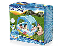 Bestway 52192, надувний дитячий басейн з навісом 140x140x114 см