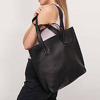 Женская черная сумка WeLassie шоппер на плечо, Молодежная большая модная сумочка корзина с четырьмя ручками