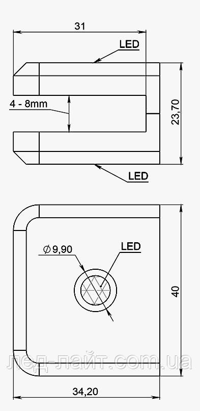 клипса LED подсветка полок