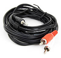 Кабель 3,5mm-2 RCA 10 метров (в упаковке) переходник