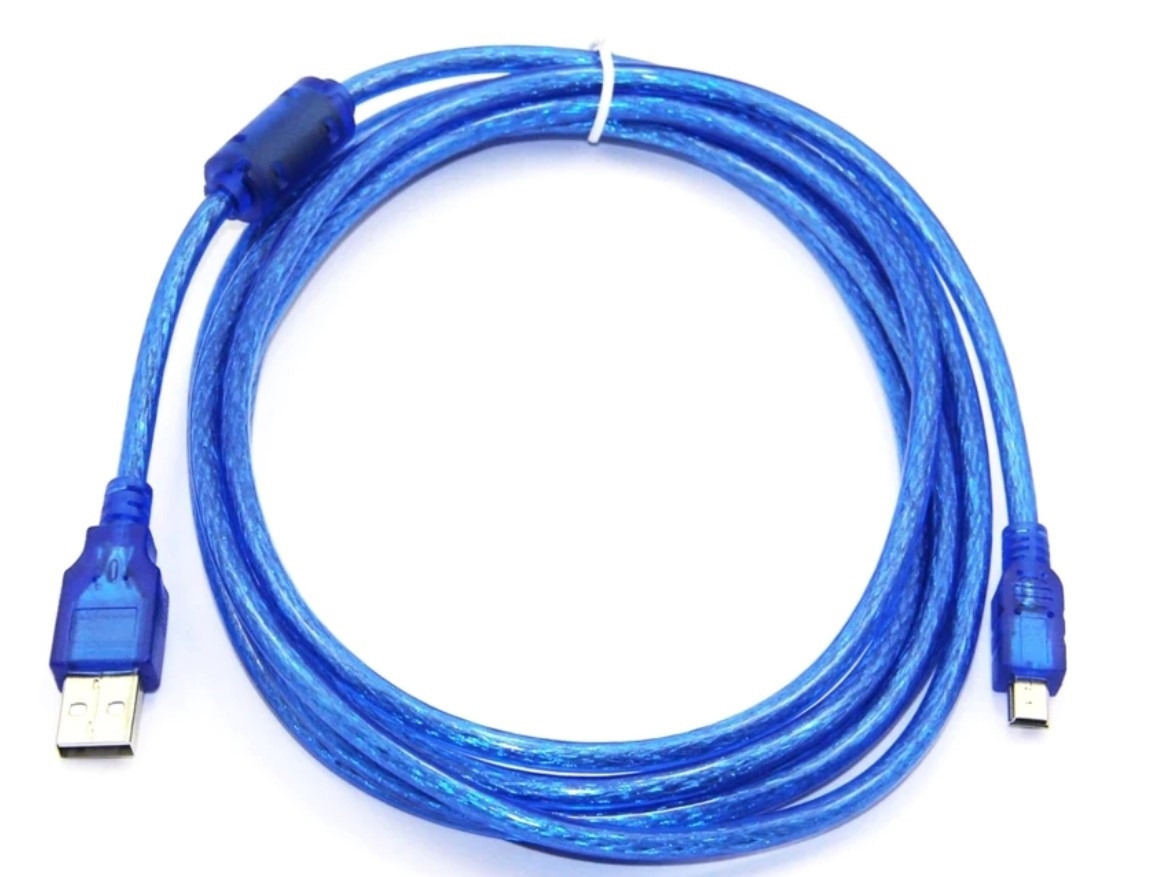USB-mini USB 1,5 м AM/5P синій, силікон