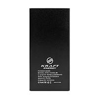 Повербанк з сонячною панеллю 20000mAh Power Bank Kraft KPB-1020SLIM Black LED-ліхтар, фото 3