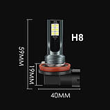 Н11 Н9 H8 LED комплект 2 штуки Лампа в протитуманні фари ДХО DRL, фото 3