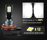 Н11 Н9 H8 LED комплект 2 штуки Лампа в протитуманні фари ДХО DRL, фото 6