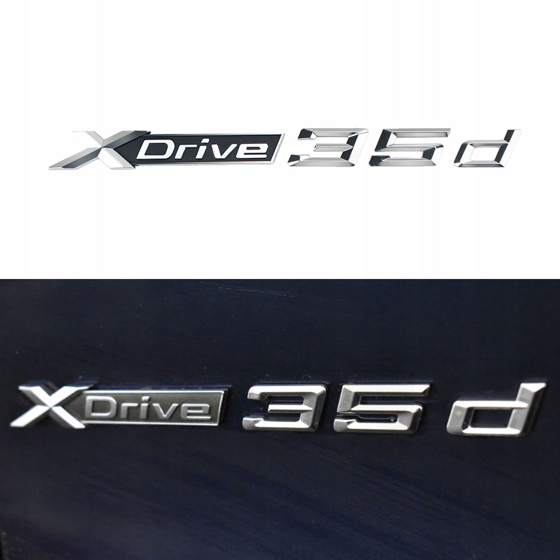 Шильдик емблема на крило Xdrive 35d BMW BMW E53 E70 F15 G05 X3 X4 X5 X6 X7 колір хром