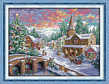 Сніжний пейзаж 2 Набір для вишивання хрестом із друкованою схемою на тканині Joy Sunday F025