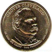 Монета США. 1 долар 2012 р. 24-й президент Гровер Гровервич