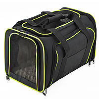 Раскладная сумка для переноски домашних питомцев RIAS CosmoPet CP-05 76x46x28 см Black/Green (3_03281)