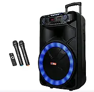 Велика колонка переносна валіза на колесах ZXX-1011 800Вт акустична аудіосистема з мікрофонами караоке, фото 2