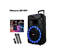 Велика колонка переносна валіза на колесах ZXX-1011 800Вт акустична аудіосистема з мікрофонами караоке, фото 8