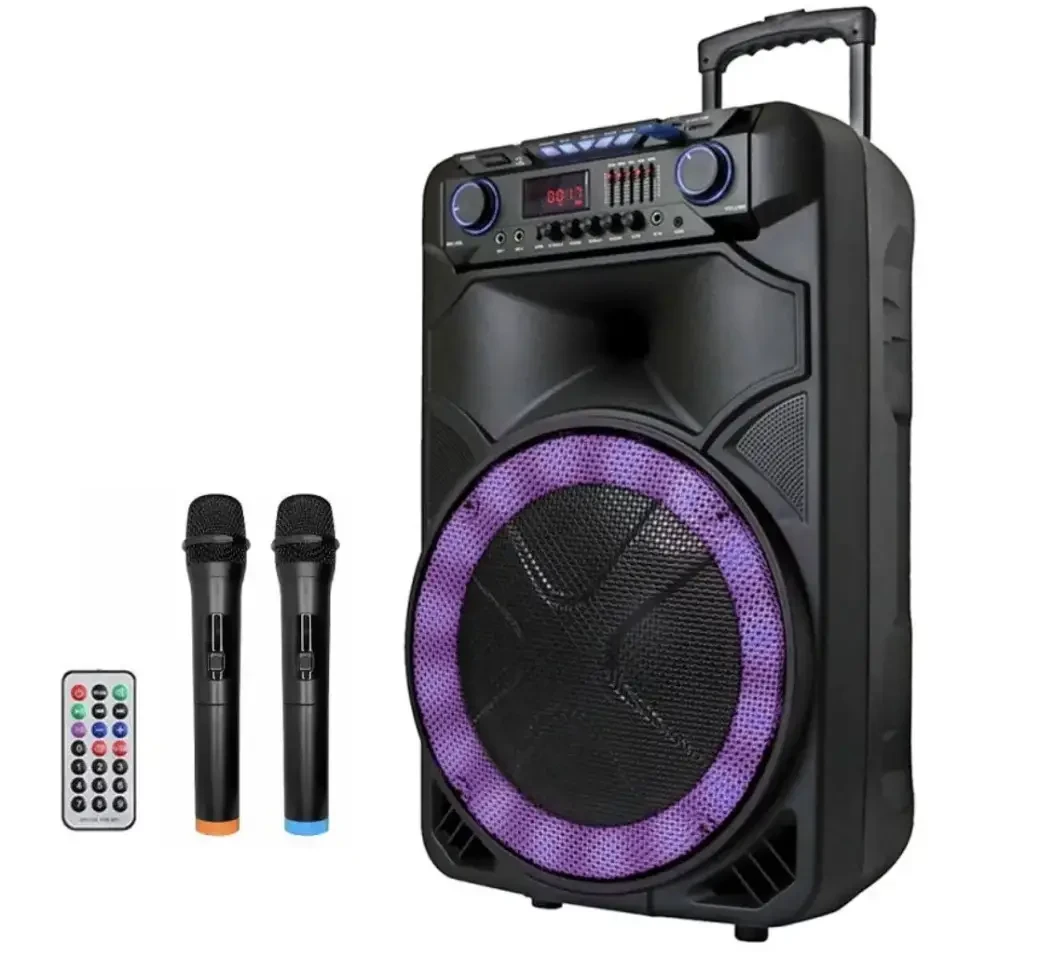 Велика колонка переносна валіза на колесах ZXX-1011 800Вт акустична аудіосистема з мікрофонами караоке, фото 1