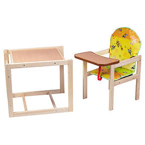 Стільчик для годування 2в1 Наталка Зайчик-01 (трансформується в стіл та стілець), фото 2