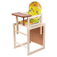 Стільчик для годування 2в1 Наталка Зайчик-01 (трансформується в стіл та стілець)