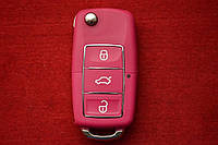 Ключ Volkswagen выкидной корпус розовый влагонепроницаемый