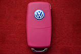 Ключ Volkswagen викидний корпус рожевий вологонепроникний, фото 3
