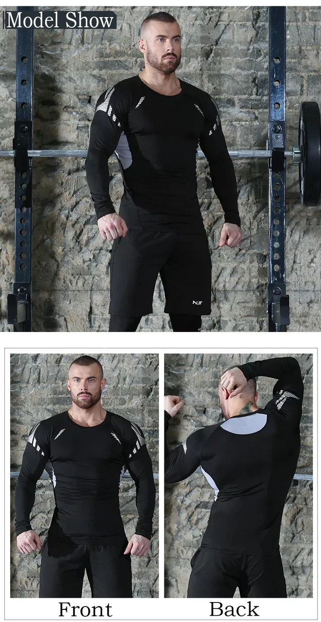 Компрессионная одежда\ комплект для фитнеса и единоборств ММА\ Комплект для тренировок 5в1 black & White - фото 2 - id-p1883079148