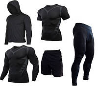 Компрессионная одежда комплект для фитнеса и единоборств ММА Комплект для тренировок black bat ХХЛ