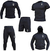 Компрессионная одежда комплект 5в1 Under Armour 2023 черный для фитнеса С, Комплект, Для мужчин