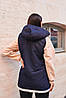 Жіноча тепла джинсова жилетка на еко-хутрі, великі розміри 52-62, фото 3