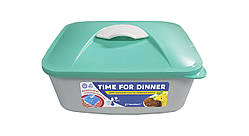 Контейнер харчовий «Time for dinner» 750мл м'ятний  з клапаном для підігріву в СВЧ ТМ Тірапласт