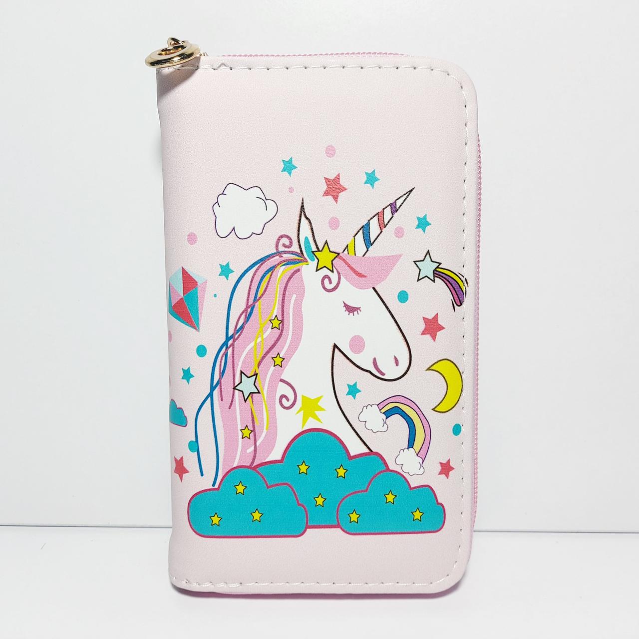 Гаманець дитячий для дівчинки підлітка рожевий єдиноріг, фото 1