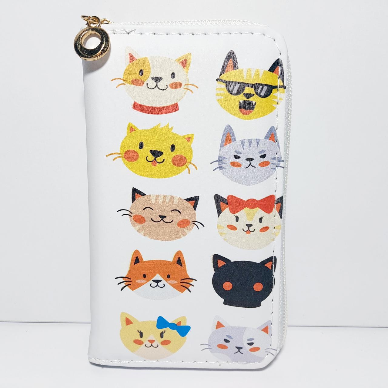 Гаманець дитячий для дівчинки підлітка кошенята шкірозамінник, фото 1