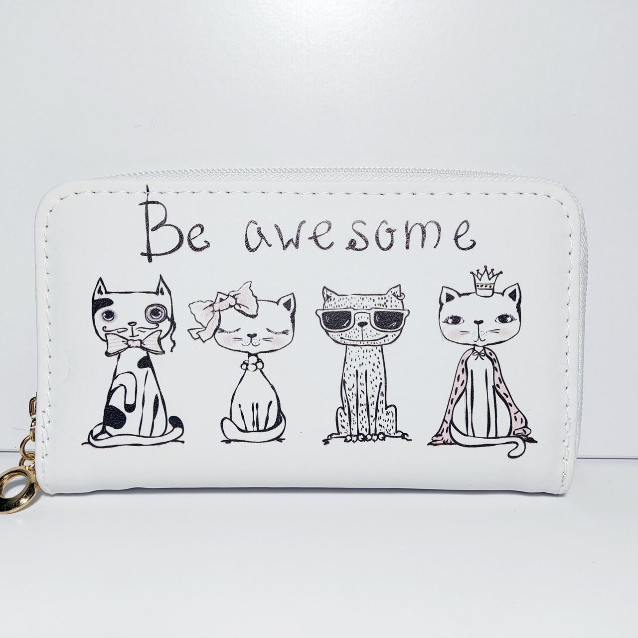 Гаманець дитячий для дівчинки підлітка кошенята шкірозамінник, фото 1