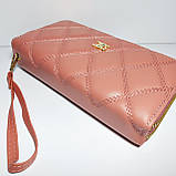 Гаманець жіночий на дві блискавки 3226 пудровий шкірозамінник, фото 3