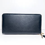 Гаманець жіночий на дві блискавки 3226 чорний шкірозамінник, фото 2