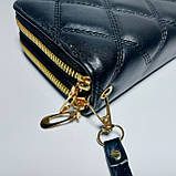 Гаманець жіночий на дві блискавки 3226 чорний шкірозамінник, фото 5