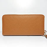 Гаманець жіночий на дві блискавки К36 коричневий шкірозамінник, фото 2