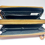 Гаманець жіночий на дві блискавки К36 коричневий шкірозамінник, фото 6