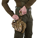 Кобура з платформою стегнова під праву руку Combat Multicam мультикам, фото 3