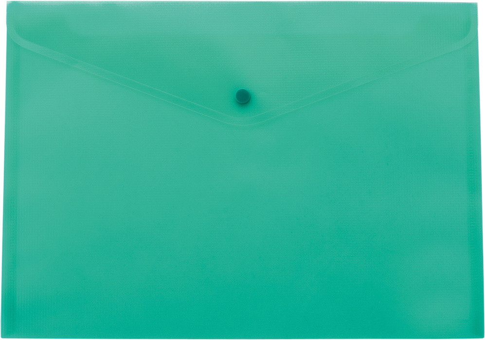 Папка-конверт А4 на кнопці непрозора бірюзова