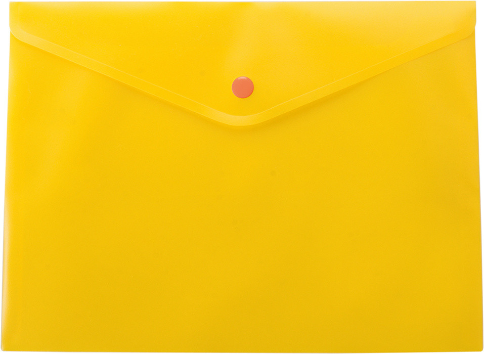 Папка-конверт А5 на кнопці жовта непрозора