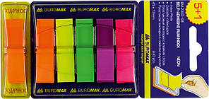 Закладки Buromax з клейким шаром 5+1х40л пластик 45x12 мм асорті BM.2303-98