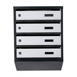 Скринька поштова на 4 квартири (ЯП-04-А чорно-сіра) Україна