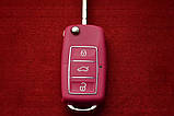 Kлюч Skoda octavia, superb викидний рожевий 3 кнопки Вологонепроникний, фото 2
