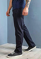 Чоловічі спортивні трикотажні прямі штани HECTOR великих розмірів темно-сині