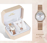Подарунковий набір для дівчат наручний годинник сережки ланцюжок із кулоном Baosaili BOX IBSO у подарунковій коробці MS