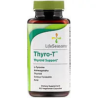 LifeSeasons, Thyro-T, средство для поддержки функции щитовидной железы, 60 вегетарианских капсул в Украине