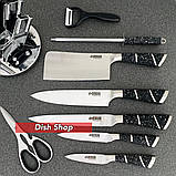 Набір кухонних ножів Benson з 9 предметів на підставці, фото 2