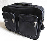 Мужская сумка через плечо прочная папка портфель А4 черная высокое качество