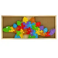 Begin Again Toys, Динозаври від А до Я, Teach & Play Puzzle, для дітей від 2 років, набір із 25 предметів на