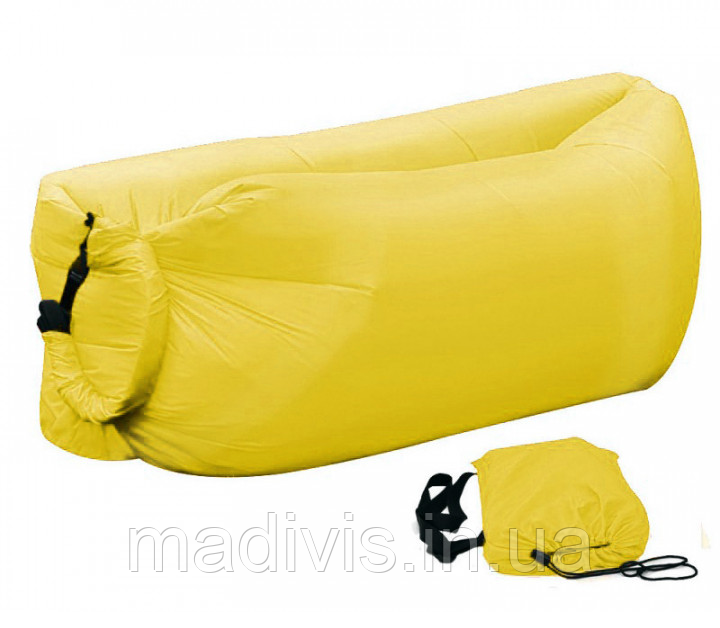Надувной диван ламзак Supretto Air Sofa (Lamzak) матрац, шезлонг, 233 х 82 x 41 см. Желтый - фото 1 - id-p1883163535