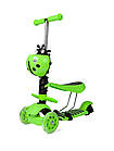 Самокат діток Scooter Сонечко 5 in 1 з батьківською ручкою Салатовий, фото 7
