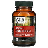 Gaia Herbs, Гриб рейші, 40 веганських капсул оригінал, фото 3